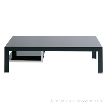 Modern Glass Coffee Table with Metal Base (TT-FD130)
